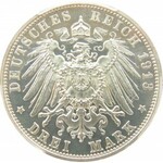 Niemcy, Saksonia, Wieża 1813-1913, 3 marki 1913, PCGS PR64DCAM
