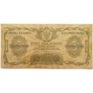 Polska, II RP, 5 milionów marek 1923, seria A, rzadkie