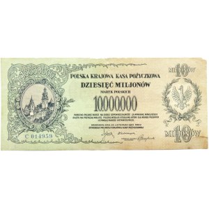 Polska, II RP, 10 milionów marek 1923, seria C, bardzo rzadkie