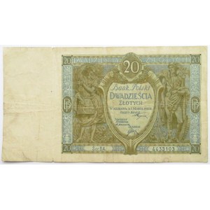 Polska, II RP, 20 złotych 1926, seria BA, bardzo rzadkie
