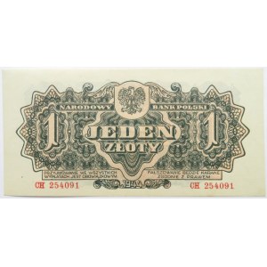Polska Ludowa, seria lubelska, 1 złoty 1944, seria CH, UNC