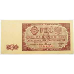 Polska, RP, 5 złotych 1948, seria AP, piękne