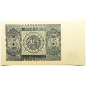 Polska, RP, 5 złotych 1946, bez oznaczenia serii, UNC