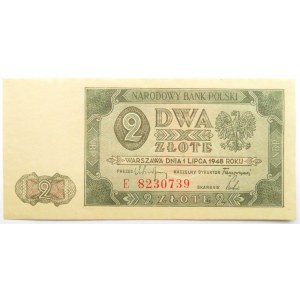 Polska, RP, 2 złote 1948, seria E, UNC, rzadkie