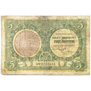 Polska, II RP, Konstytucja, 5 złotych 1925, seria D, rzadki