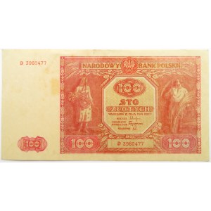 Polska, RP, 100 złotych 1946, seria D, ładne
