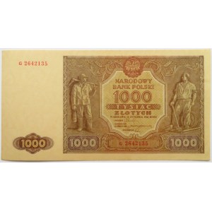Polska, RP, 1000 złotych 1946, seria G, Warszawa, UNC