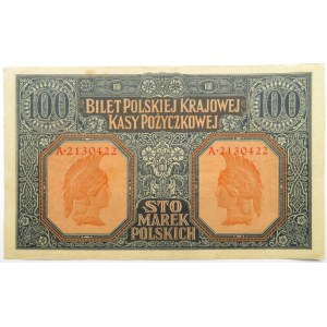 Polska, II RP, 100 marek 1916, Generał, seria A, ładne