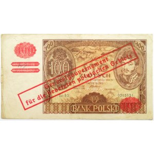 Polska, Generalna Gubernia, 100 złotych 1932, seria BS, nadruk okupacyjny
