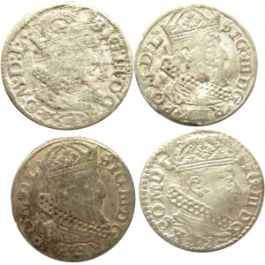 Zygmunt III Waza, lot groszy 1625, 1626x2, 1627, Wilno
