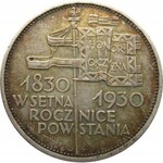 Polska, II RP, 5 złotych 1930, Sztandar, Warszawa, kolorowa patyna