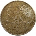 Polska, II RP, 5 złotych 1930, Sztandar, Warszawa, kolorowa patyna