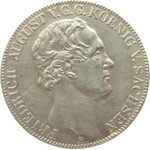 Niemcy, Saksonia, 2 talary 1854 F, Stuttgart, ładne i rzadkie