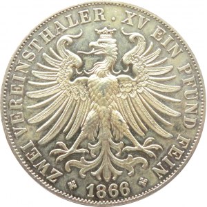 Niemcy, Frankfurt, 2 talary 1866, Frankfurt