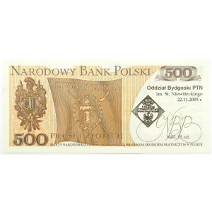Polska, PRL, 500 złotych 1982, seria GK, okolicznościowy nadruk - nakład tylko 35 sztuk