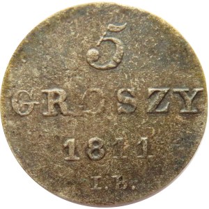 Księstwo Warszawskie, 5 groszy 1811 I.B., Warszawa