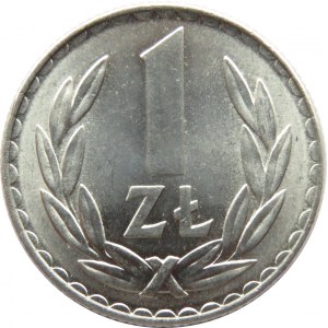 Polska, PRL, 1 złoty 1975 bez znaku, UNC