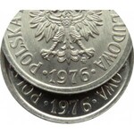 Polska, PRL, 20 groszy 1976 - dwie odmiany, mała i duża data, UNC
