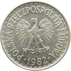 Polska, PRL, 1 złoty 1982, wąska data, Warszawa, rzadka odmiana