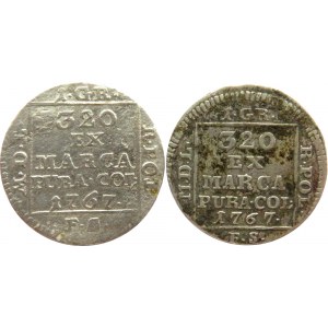 Stanisław A. Poniatowski, 2 X grosz srebrny (ćwierćłzłotek) 1767 F.S, różne odmiany