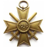Niemcy, III Rzesza, Krzyż Zasługi Wojennej za rok 1939 z mieczami, ze wstążką, klasa 2, syg. 87