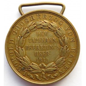 Niemcy, Badenia, ks. Leopold, Rewolucja Badeńska, medal za odwagę 1849