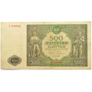 Polska, RP, 500 złotych 1946, seria K, rzadkie