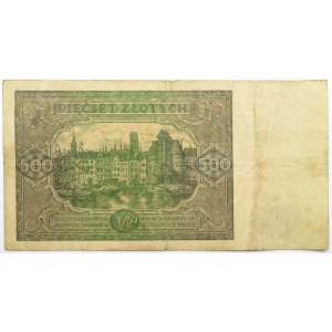 Polska, RP, 500 złotych 1946, seria K, rzadkie