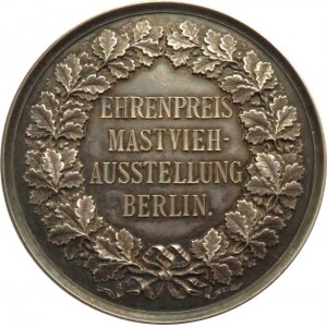 Niemcy, srebrny medal za hodowlę bydła, wystawa Berlin, sygnowany G. Loos