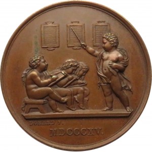 Francja, Medal, społeczeństwo dla edukacji podstawowej 1876, sygnowany