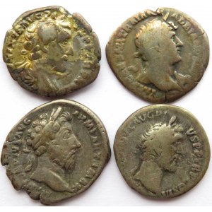 Rzym, Cesarstwo, lot 4 denarów, II w.n.e., Antoninus Pius, Hadrian, Marek Aureliusz