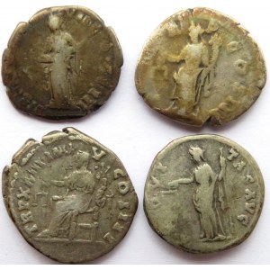 Rzym, Cesarstwo, lot 4 denarów, II w.n.e., Antoninus Pius, Hadrian, Marek Aureliusz