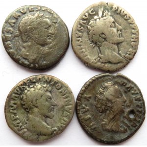 Rzym, Cesarstwo, lot 4 denarów, I-II w.n.e., Wespazjan, Antoninus Pius, Marek Aureliusz I Faustyna Starsza
