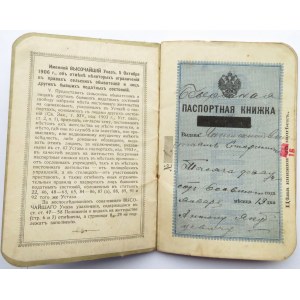 Rosja/Polska, paszport carski z lat 1908