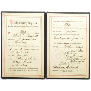 Polska/Niemcy, Bydgoszcz, Certyfikat egzaminacyjny z 1918 roku