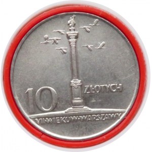 Polska, PRL, 10 złotych 1966, Kolumna Zygmunta, w eksportowym plastikowym etui, UNC