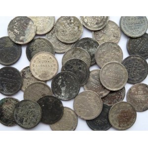 Rosja, Aleksander II, mega-lot 20 kopiejek 1860-65, Petersburg