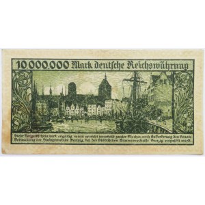 Wolne Miasto Gdańsk, 10 milionów marek 1923, bez oznaczenia serii