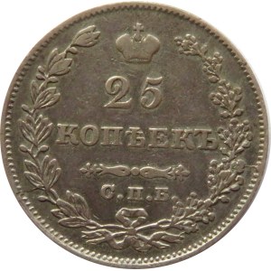 Rosja, Mikołaj I, 25 kopiejek 1829 HG, Petersburg, ładne