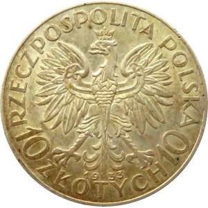 Polska, II RP, Głowa Kobiety, 10 złotych 1933, ładna patyna