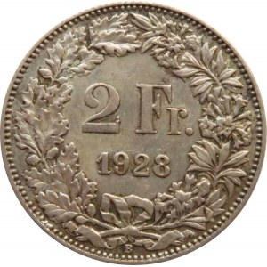 Szwajcaria, 2 franki 1928 B, Berno