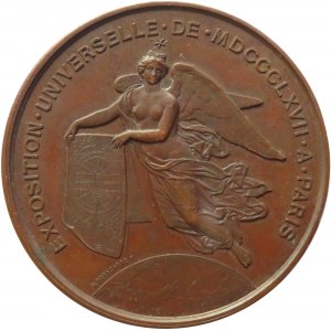 Francja, Napoleon III, medal upamiętniający wystawę międzynarodową w Paryżu w 1867 roku