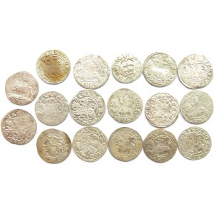 Polska, lot srebrnych monet XV/XVI wiek, półgrosze (5) - 17 sztuk