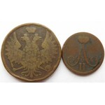 Rosja, Mikołaj I/Aleksander II - lot 10 monet miedzianych kopiejek, Jekaterinburg/Warszawa/Petersburg