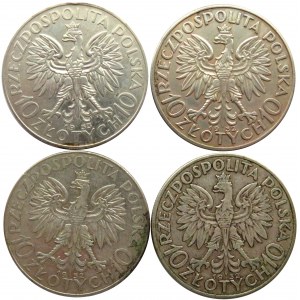 Polska, II RP, Głowa kobiety, lot 10 złotych 1932-33, Warszawa