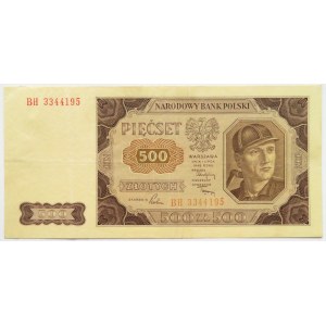 Polska, RP, 500 złotych 1948, seria BH