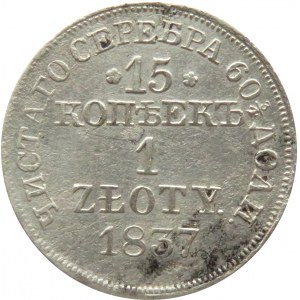 Mikołaj I, 15 kopiejek/1 złoty 1837 MW, Warszawa