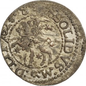 Zygmunt III Waza, szeląg 1623, Wilno, odmiana z literą S po dacie i rozeta