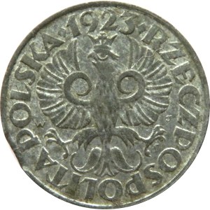 Poland, GG, destructed 20 pennies 1923, sheet metal tip, beautiful!