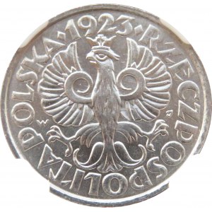 Polska, II RP, 20 groszy 1923, NGC MS67, okazowy egzemplarz